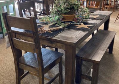 Closeup view of the dinning table